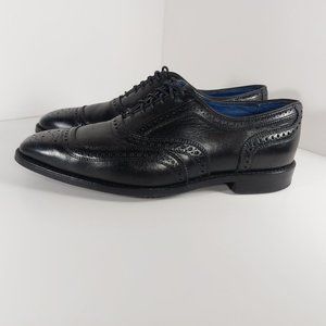 ALLEN EDMONDS 10D UNIVERSITY BLACK U TIP DAINITE SOLE DRESS SHOES